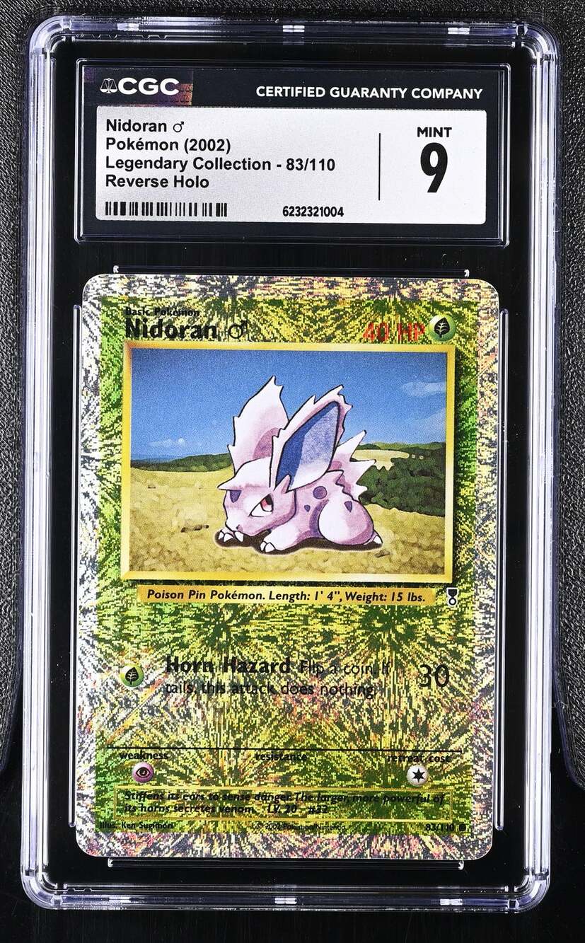 CGC 9 MINT Nidoran 83/110 Pokémon 2002 Legendary Collection Reverse Holo Card